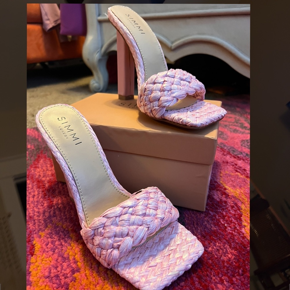Pink Wicker Open Toe High heel